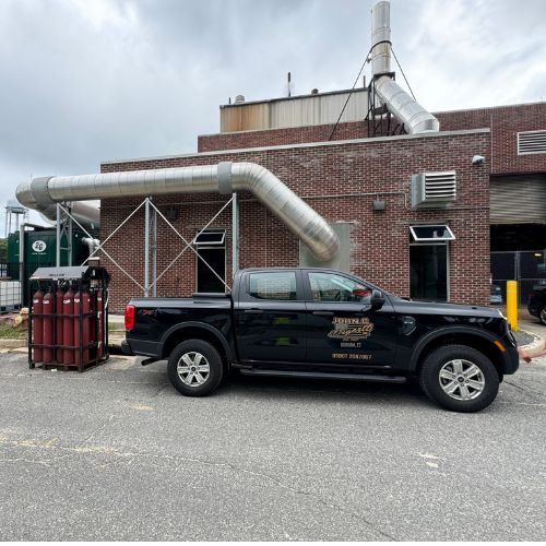 Truck With Tracer Gas Tanks